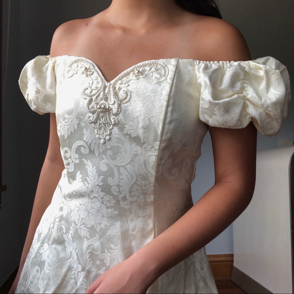 SOLD Gunne Sax Brocade Pearl Dress